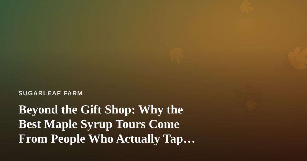 Beyond the Gift Shop: Why the Best Maple Syrup Tours Come From People Who Actually Tap the Trees
