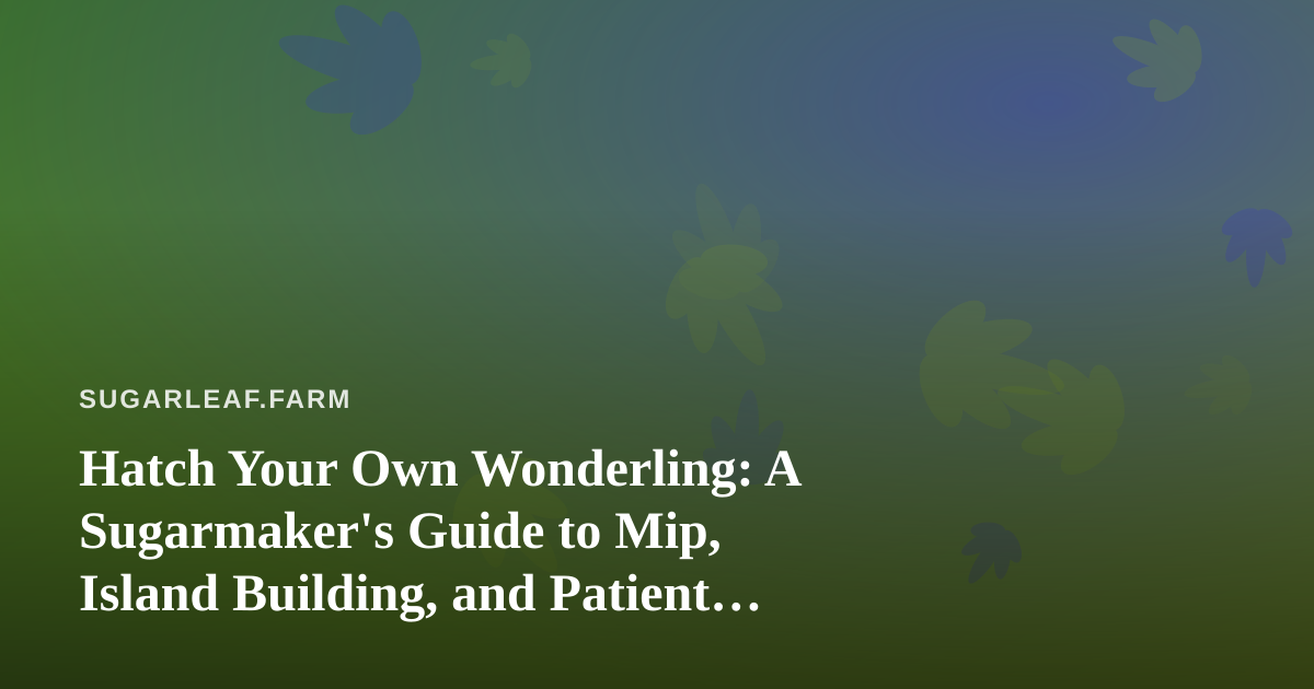 Hatch Your Own Wonderling: A Sugarmaker’s Guide to Mip, Island Building, and Patient Play
