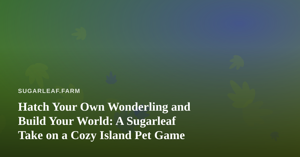 Hatch Your Own Wonderling and Build Your World: A Sugarleaf Take on a Cozy Island Pet Game