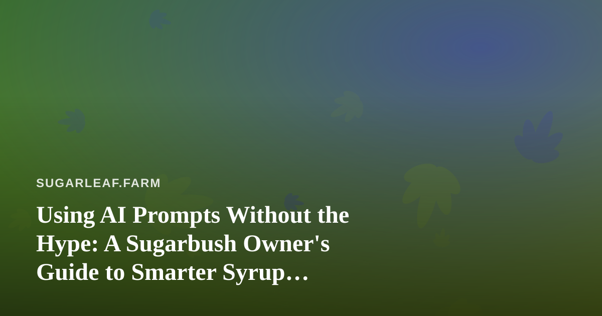 Using AI Prompts Without the Hype: A Sugarbush Owner’s Guide to Smarter Syrup Operations