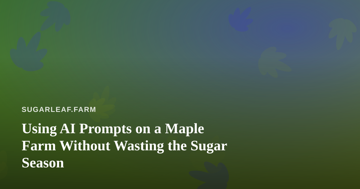 Using AI Prompts on a Maple Farm Without Wasting the Sugar Season